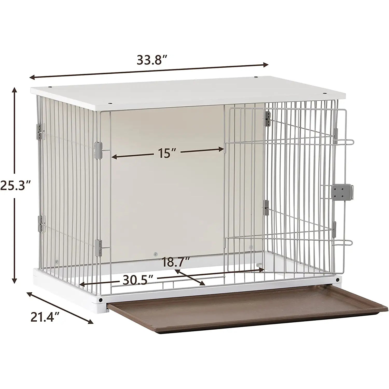 34 Long Elegant Wood Frame White Dog Cage Cheap Footlocker