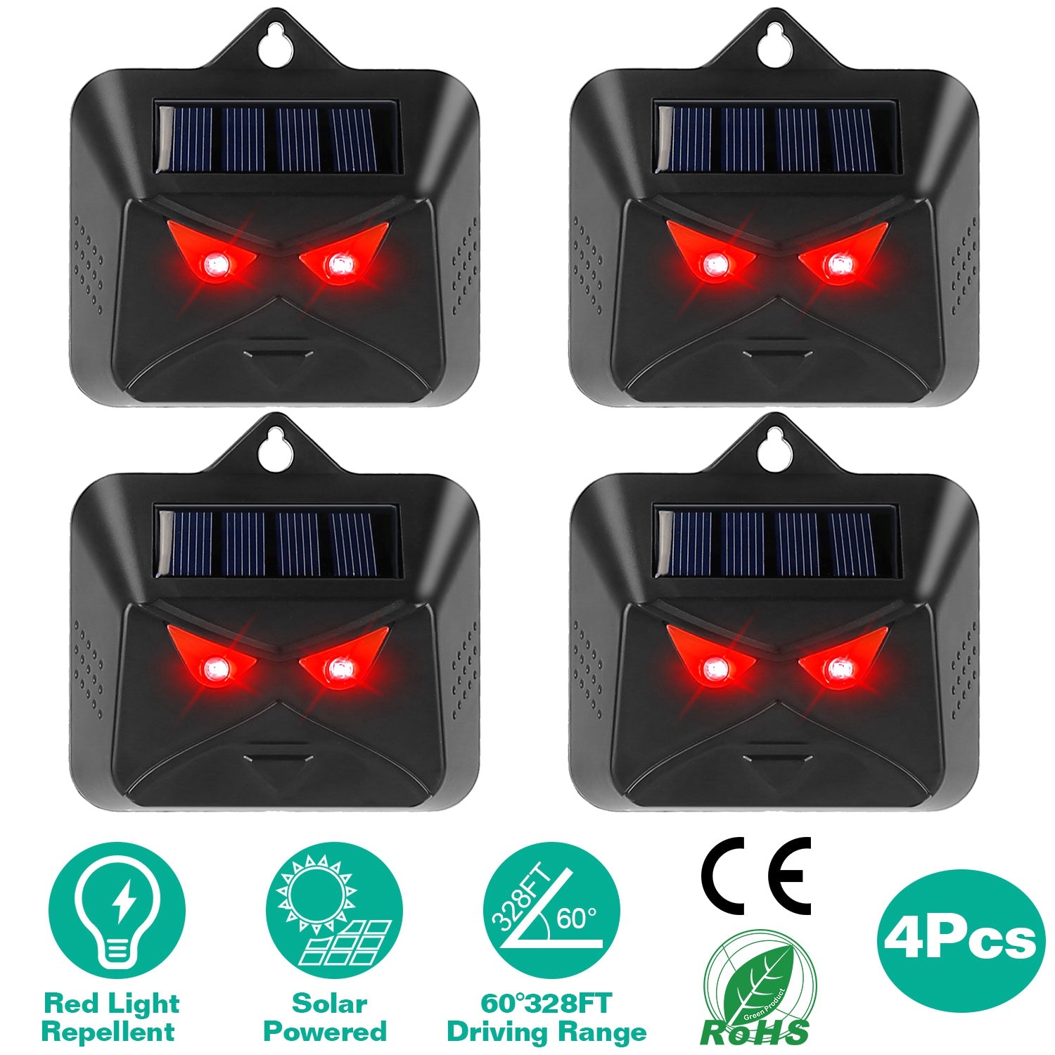 4-Piece: Solar Predator Control Light Cheap Sale Explore