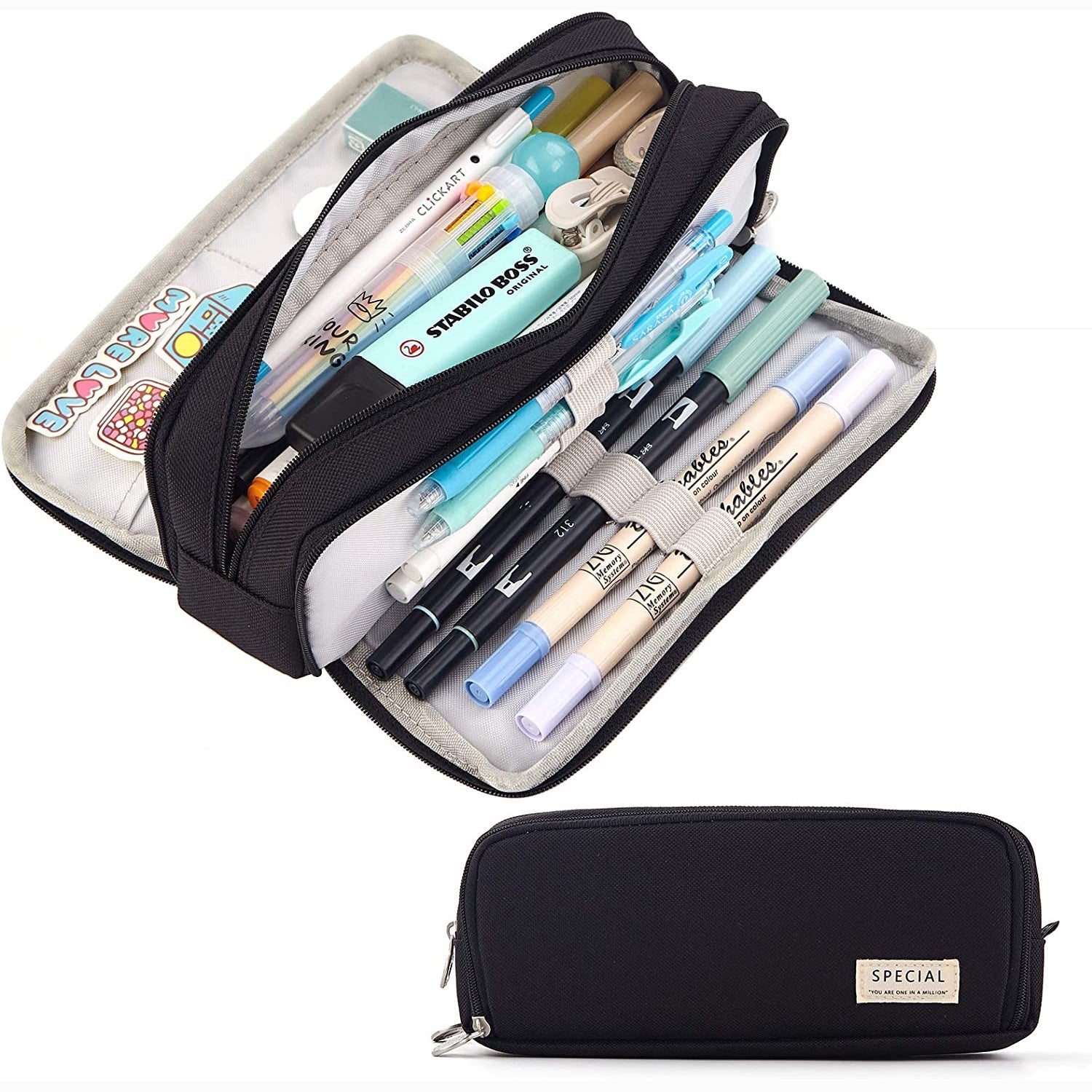 Large Capacity 3 Compartment Pouch Pencil Case Buy Cheap Pices