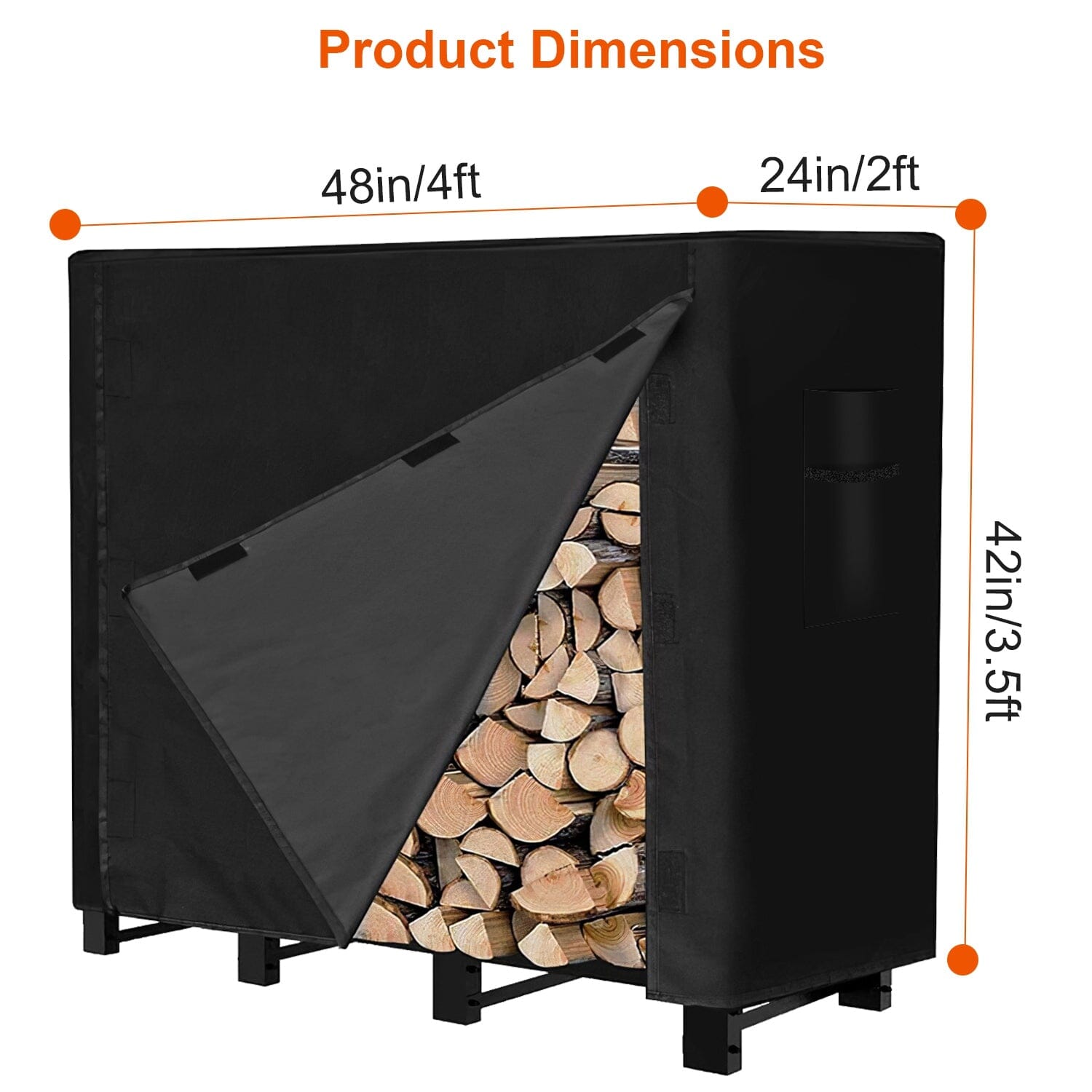 420D Oxford Fabric Firewood Rectangular Log Rack Cover Discount Best Pices