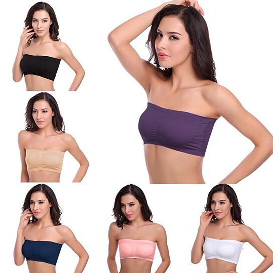 6-Pack: Women's Seamless Bandeau Tube Padded Bralettes Cheap Sale Outlet Locations