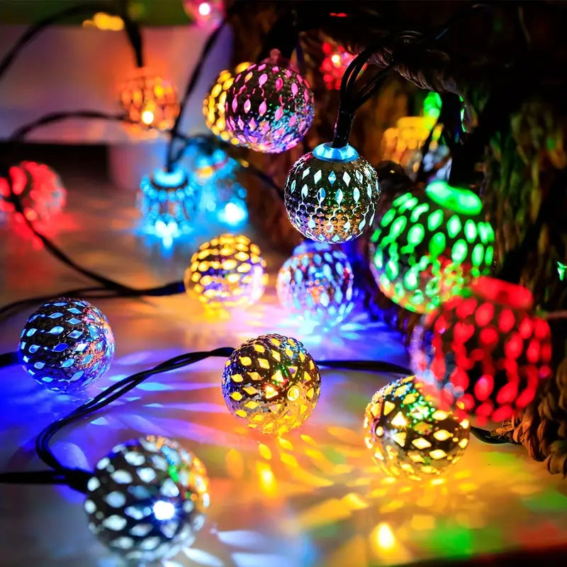 20 LED Moroccan Ball Solar String Lights Fashion Style Online