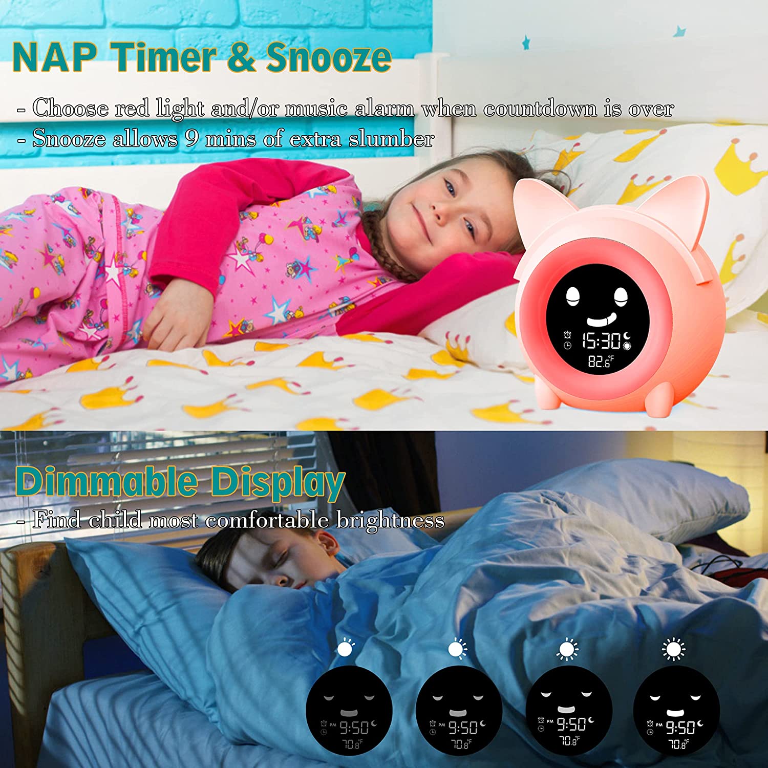 Kids Digital Alarm Clock with Night Light Countdown Package Cheap Online