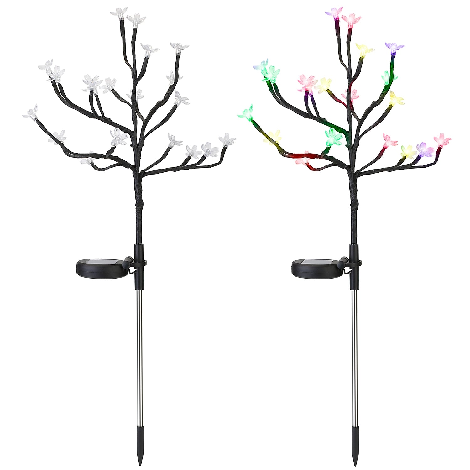 2-Piece: Outdoor Solar Light Cherry Blossom Flower Landscape Light Clearance 2025