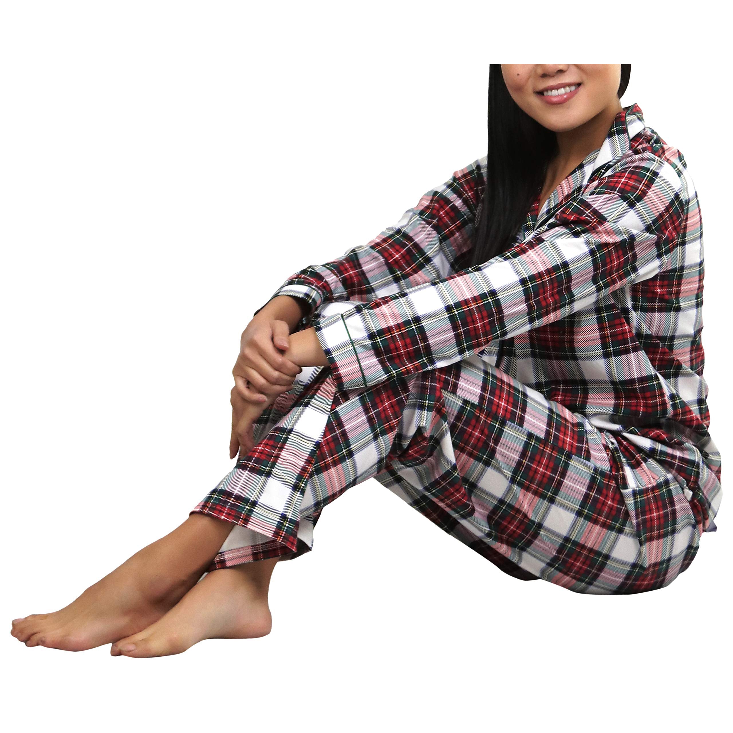 2-Piece Set: ToBeInStyle Women's Long Sleeve Button Down Top and Drawstring Bottom Pajama Set Cheap View