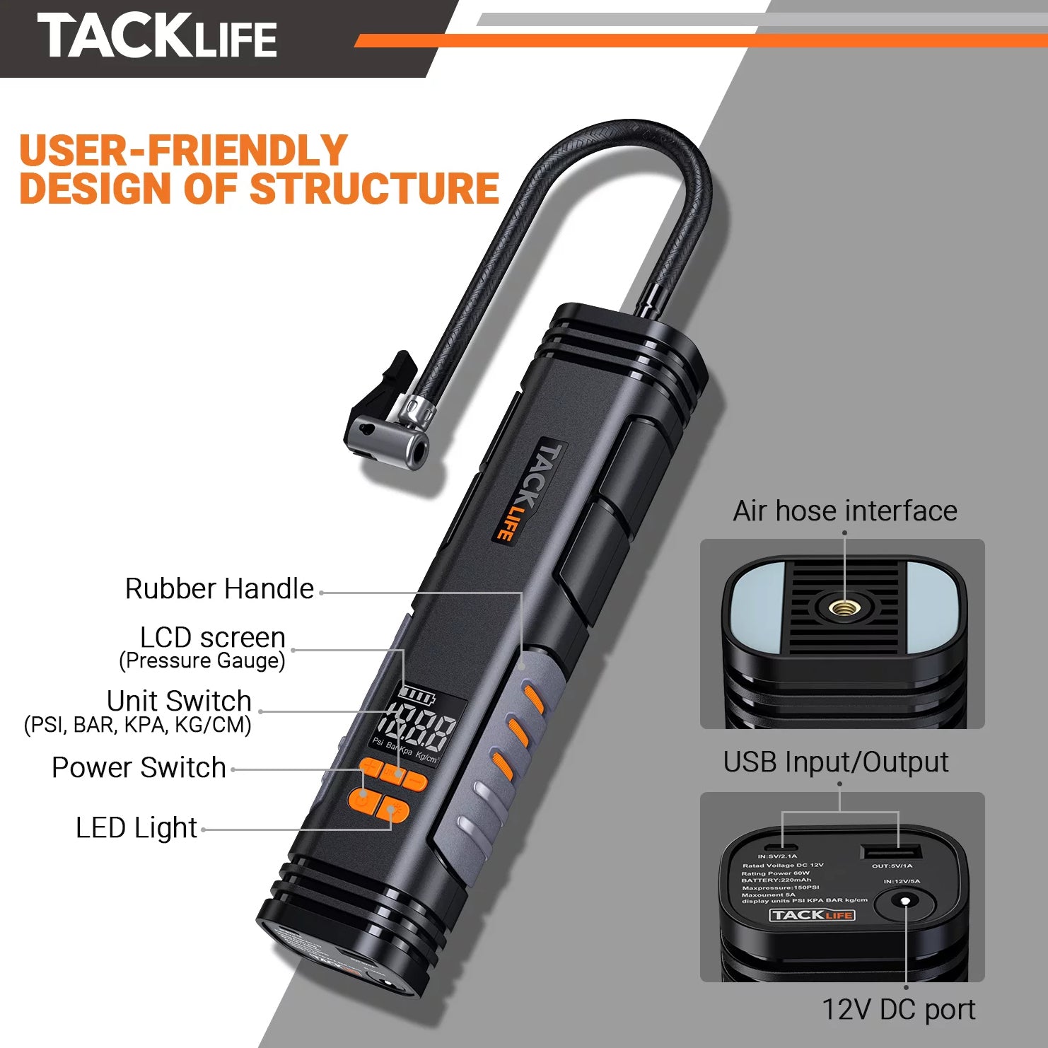 Tacklife X1 Rechargeable Cordless Tire Inflator Marketable