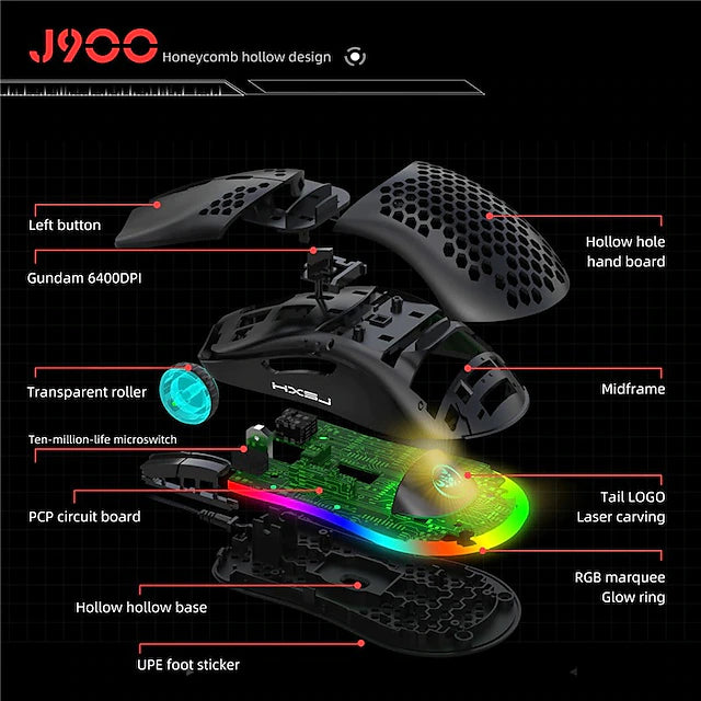 J900 Honeycomb Hollow Wired Gaming Mouse Buy Cheap Clearance Store