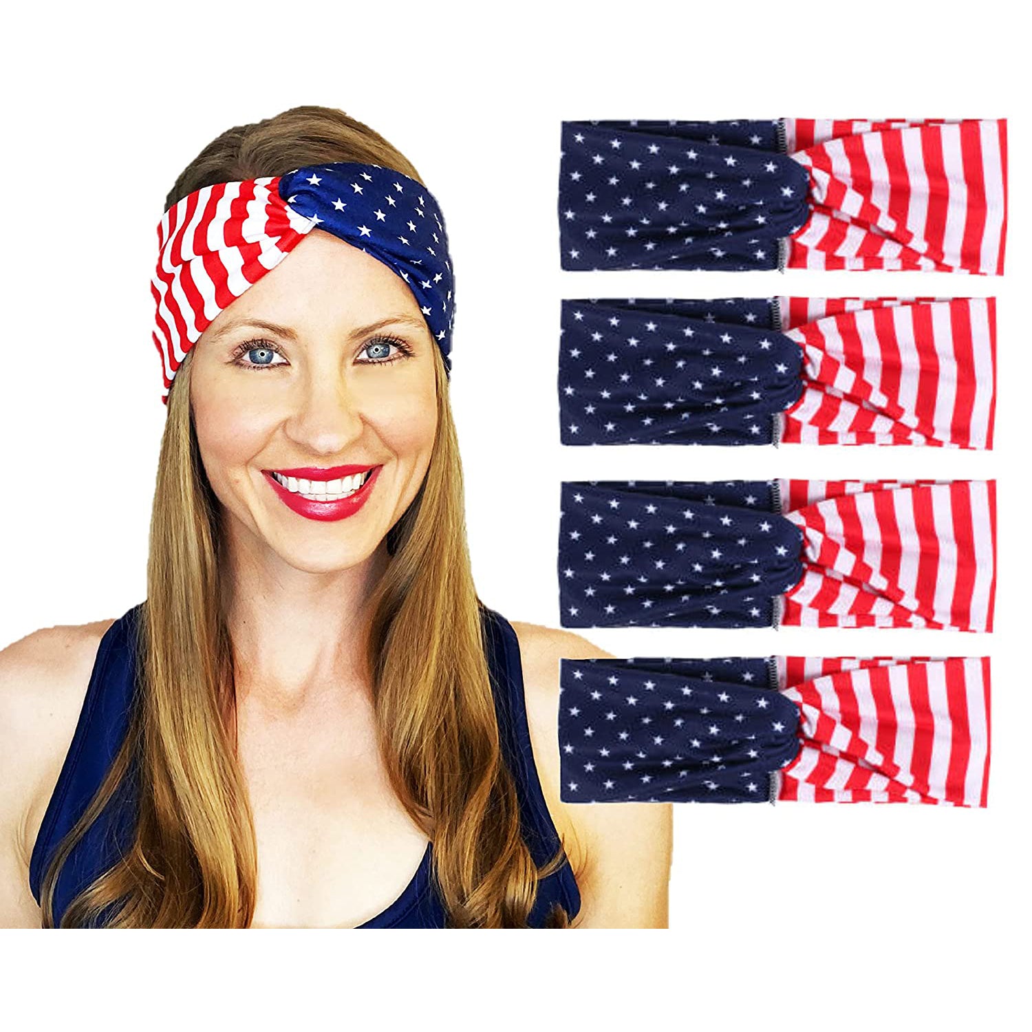 4-Pack: USA American Flag Headbands Outlet The Cheapest