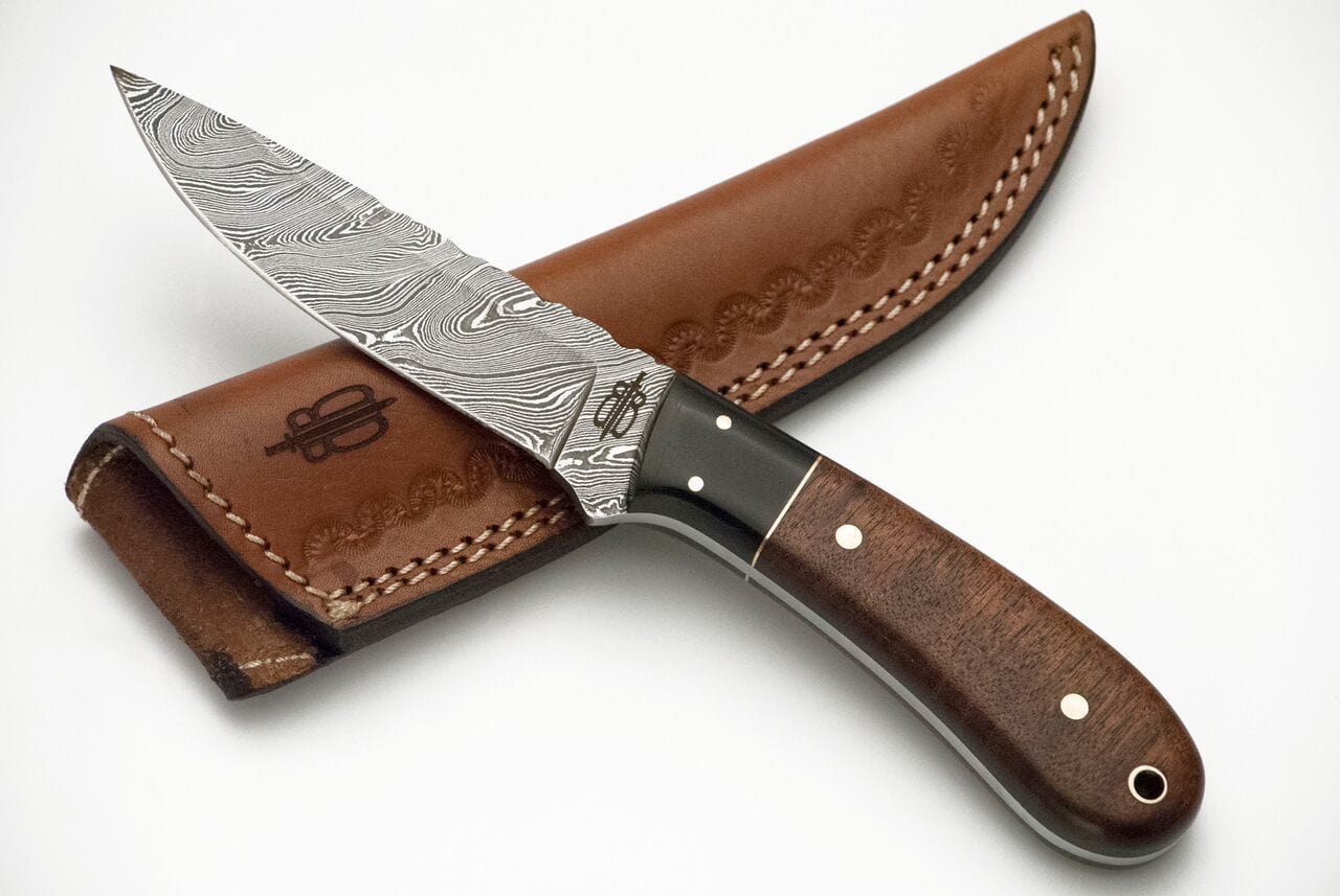 BnB Spear Hunter, 4.25 Damascus Blade, Walnut Wood/Micarta Handle - BNB15247 Cheap Sale Low Pice Fee Shipping