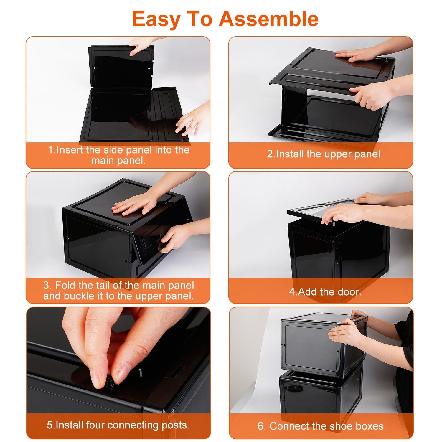 6-Pack: Collapsible Shoe Box Stackable Shoe Storage Bin with Magnetic Door Buy Cheap Manchester