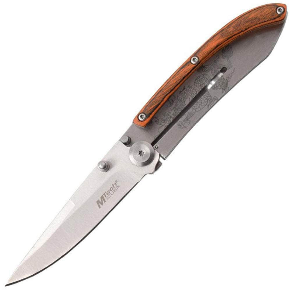 MTech Folder, 3.25 Blade, Wood/Stainless Steel Handle - MT-1151PDR Geniue Stockist For Sale