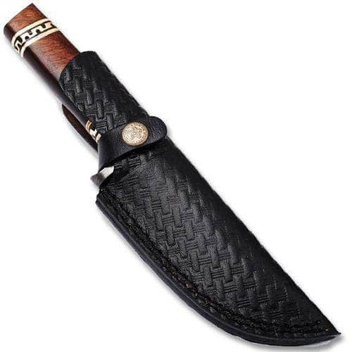 White Deer Executive Knife, 5.5 Damascus Blade, Wood Handle, Sheath Best Pices