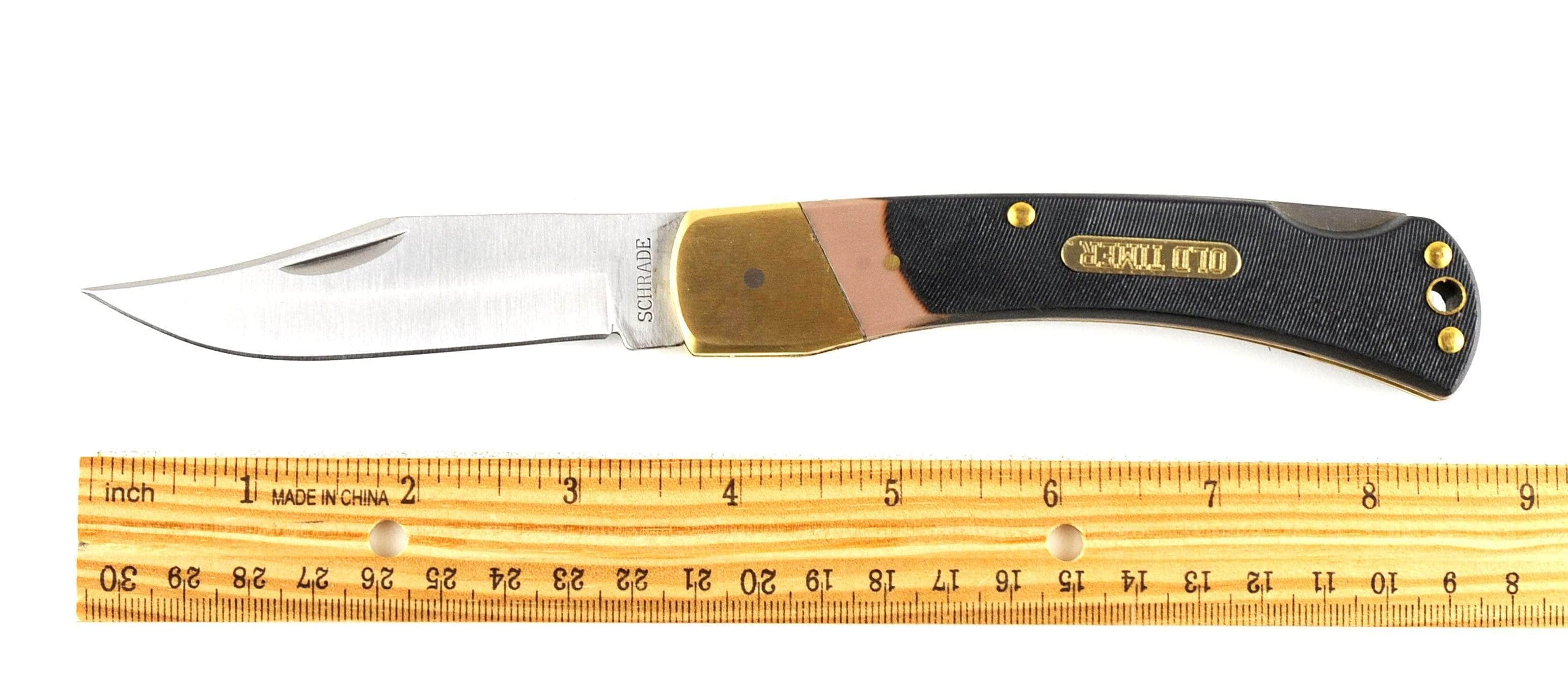 Engraved Schrade Old Timer 6OT Golden Bear, 3.75 Blade, Delrin Handle, Sheath Outlet Low Pice