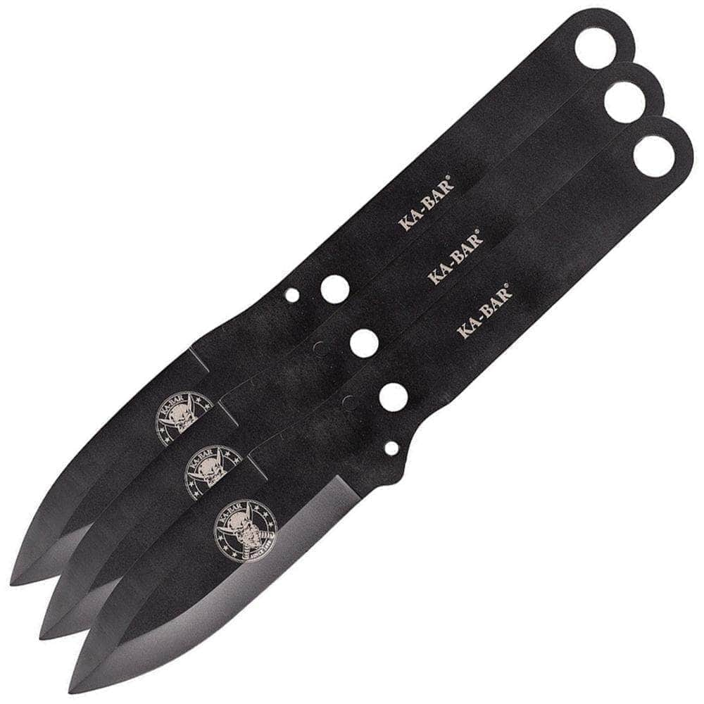 KA-BAR Throwing Knife Set, 3 9.375 Overall Knives, Polyester Pouch - 1121 In China