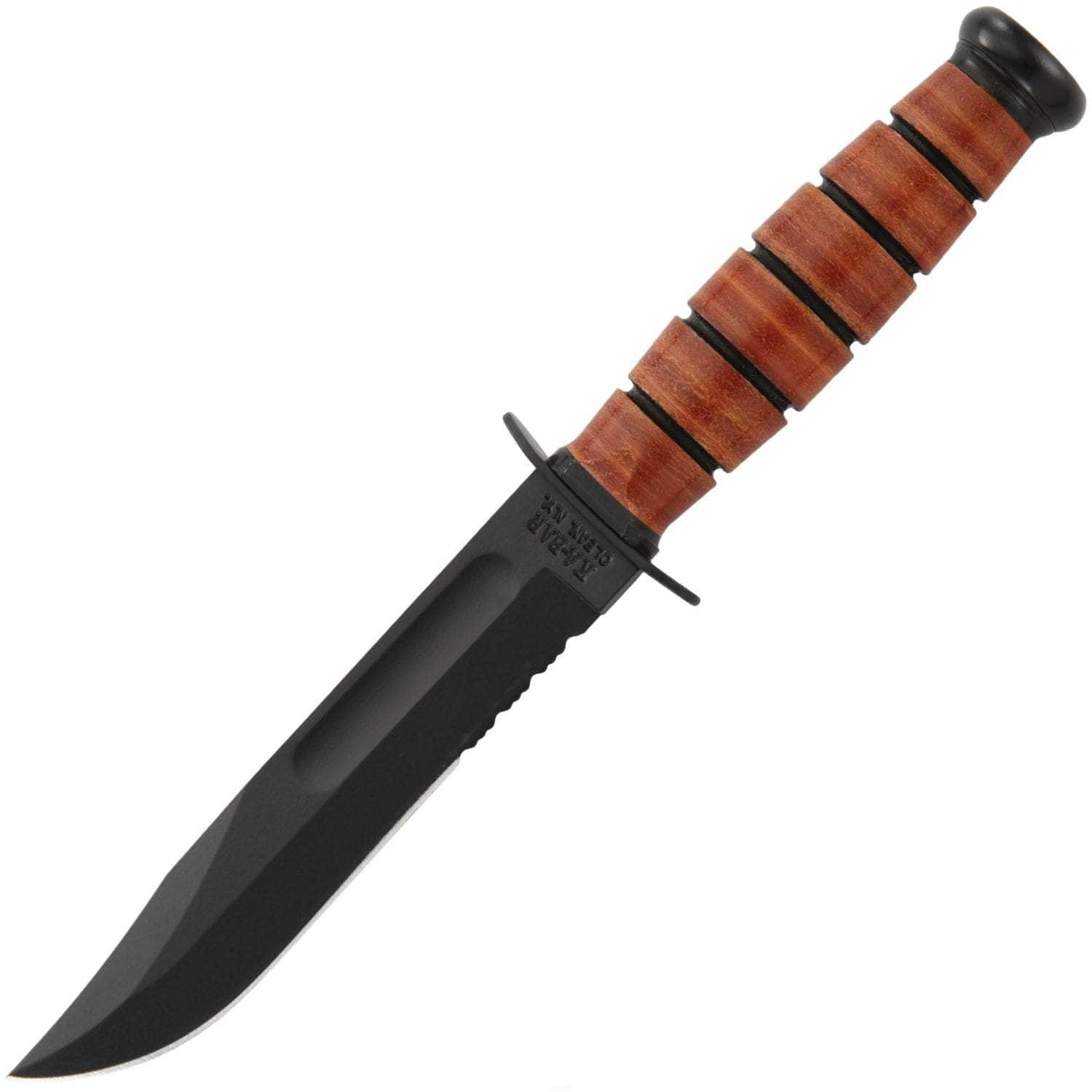 KA-BAR Short Fighting/Utility Knife, 5.25 Serrated Blade, Leather Handle, Sheath - 1261 Outlet Get To Buy