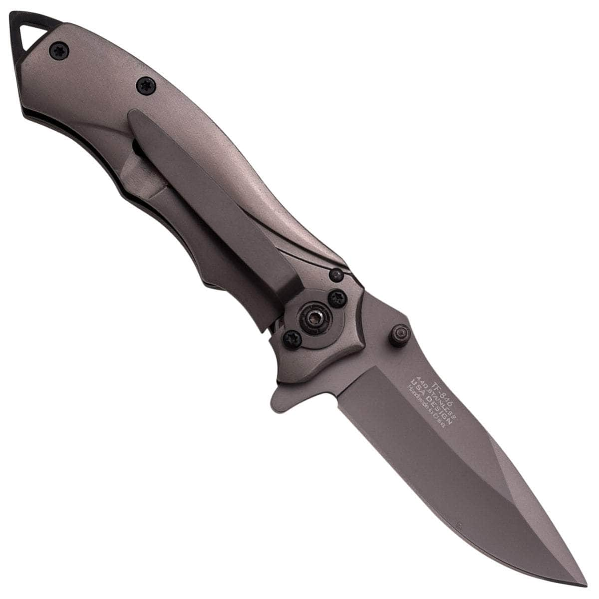 Tac-Force Spring Assisted Knife, 2.75 Gray Blade, Steel Handle - TF-846 Sale With Credit Card