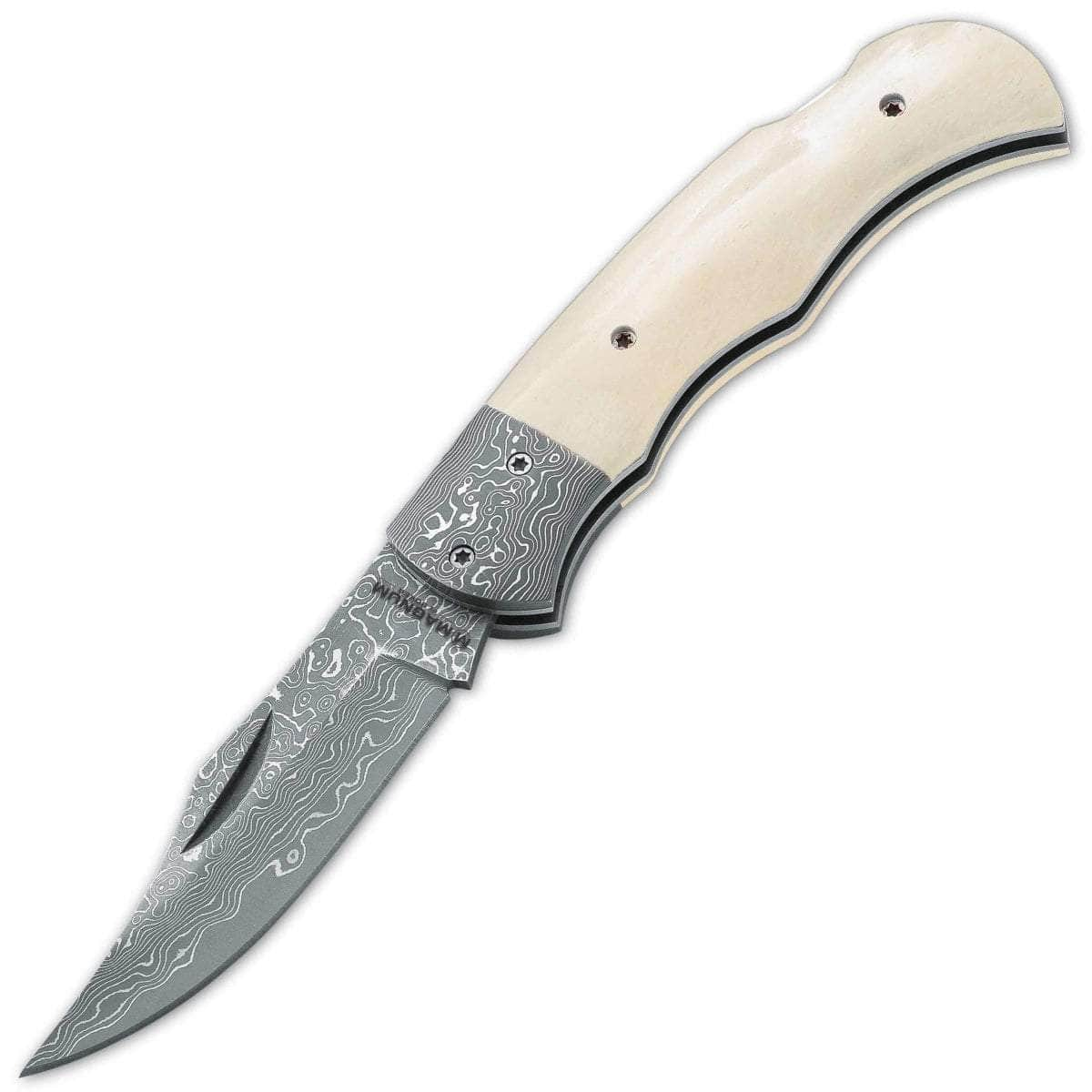 Boker Magnum Damascus Pocket Knife, 3.1 Blade, Bone Handle - 01MB180DAM Buy Cheap From China