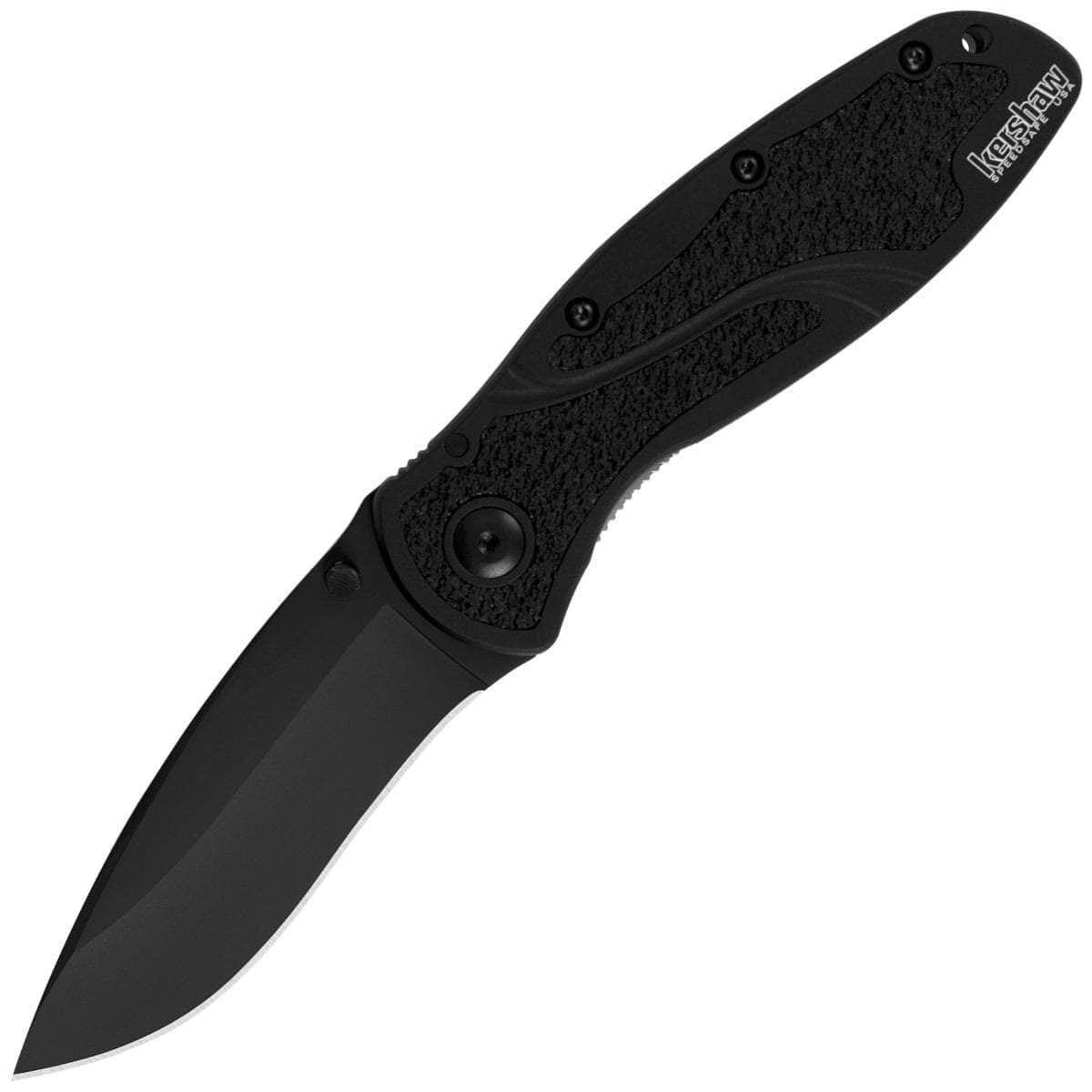 Kershaw Blur, 3.4 Black Plain Assisted Blade, Black Handle - 1670BLK Clearance Big Sale