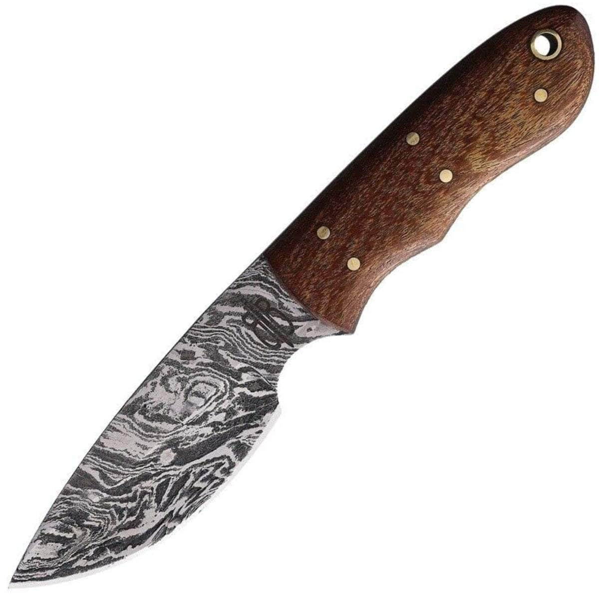 BnB Knives Mini Hunter, 3.25 Damascus Blade, Walnut Wood Handle, Sheath - BNB15252 Cheap Sale Release Dates