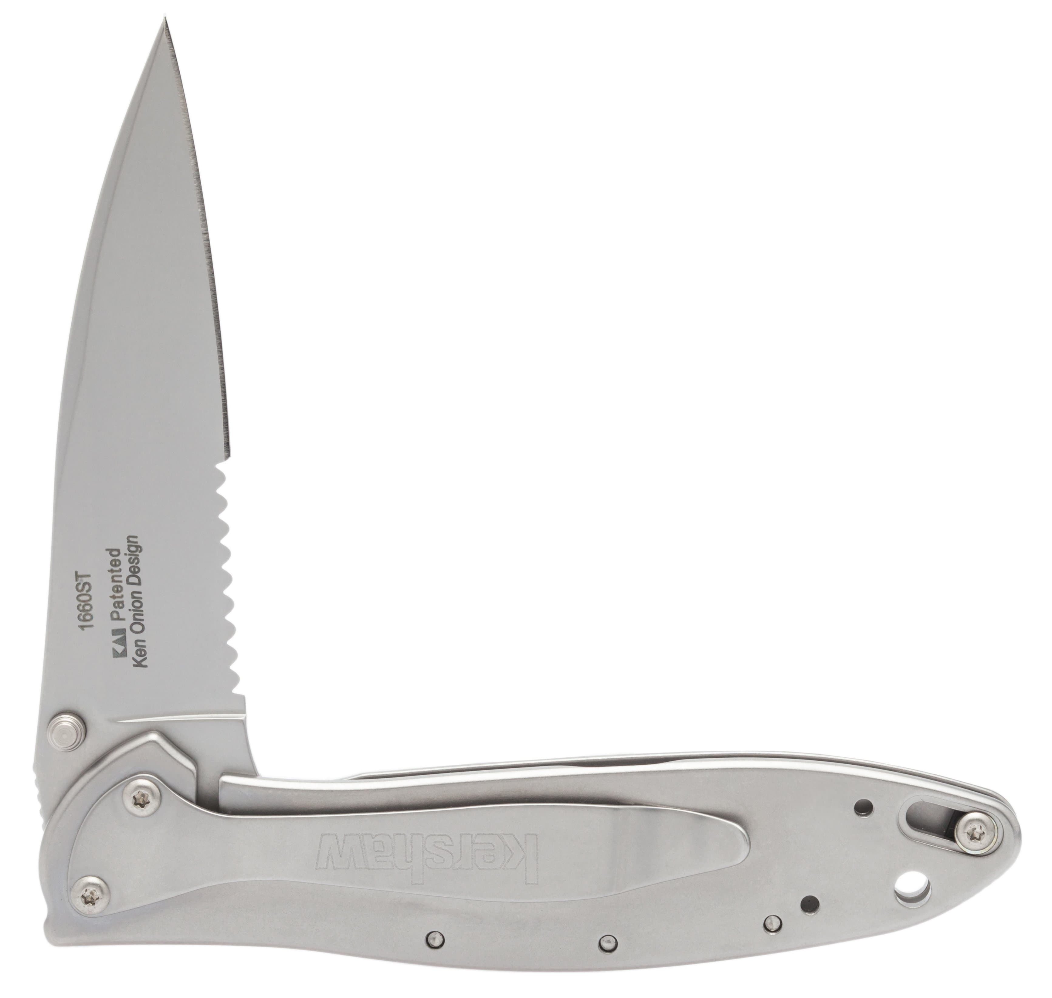 Kershaw Leek, 3 Assisted ComboEdge Blade, Steel Handle - 1660ST Buy Cheap Best Place