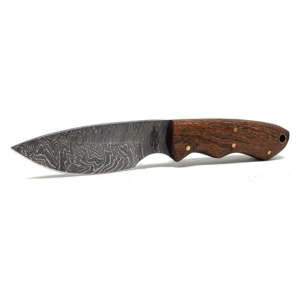 BnB Knives Mini Hunter, 3.25 Damascus Blade, Walnut Wood Handle, Sheath - BNB15252 Cheap Sale Release Dates