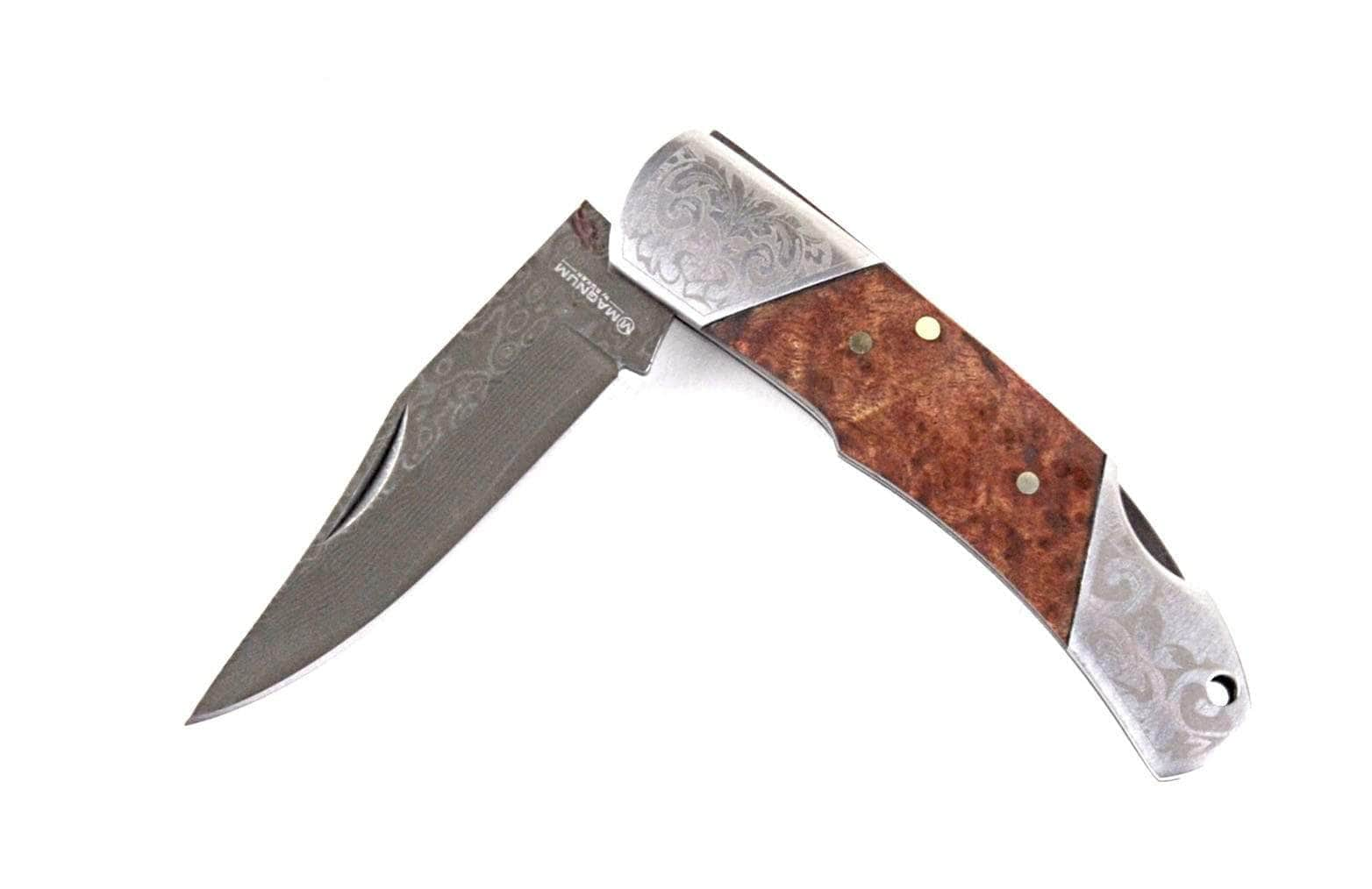 Boker Magnum Damascus Duke, 2.44 Blade, Wood/Steel Handle - 01MB946DAM Sale Ebay