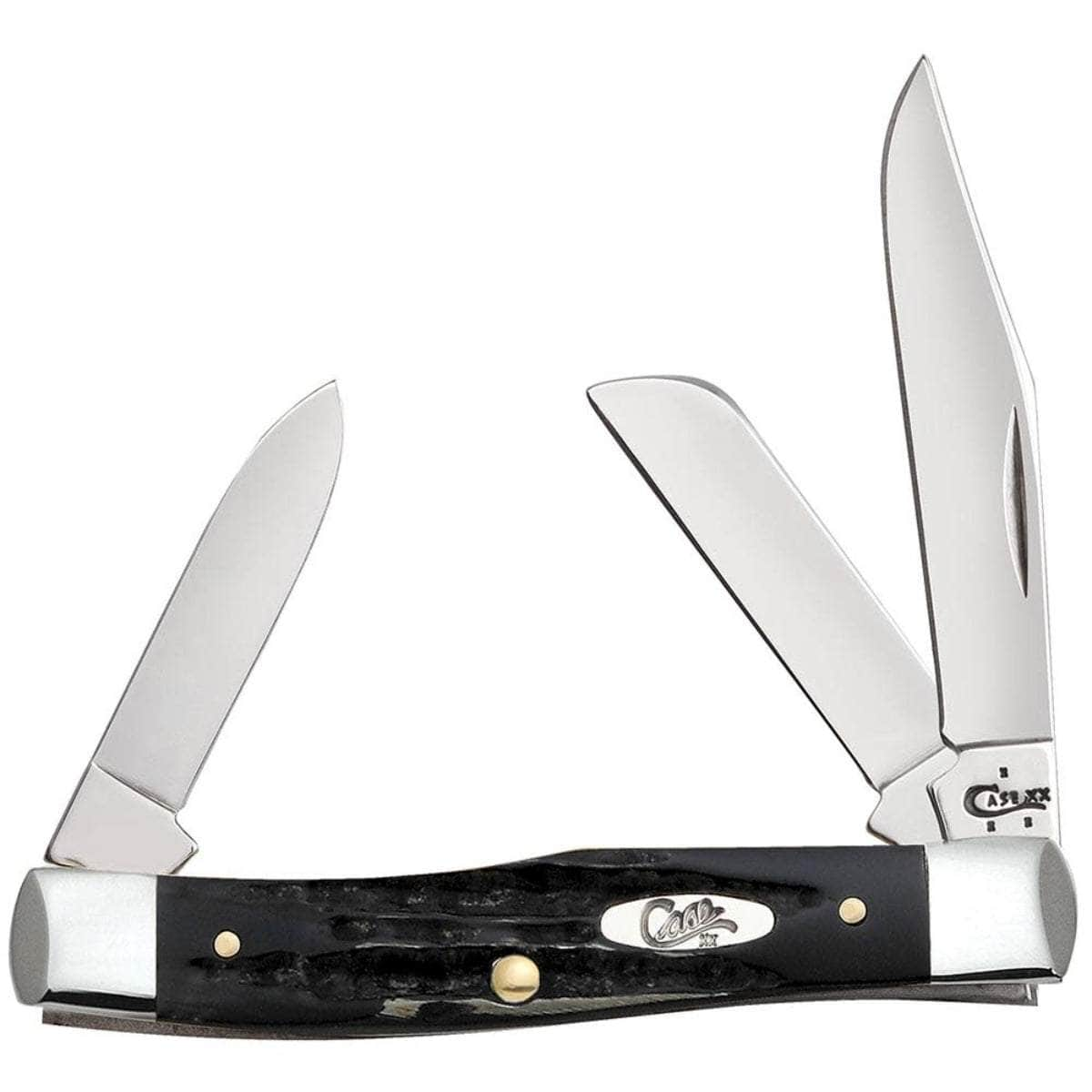 Case Medium Stockman, Buffalo Horn, 3 Blades (BH3032 SS) - 65012 Buy Cheap Best Sale