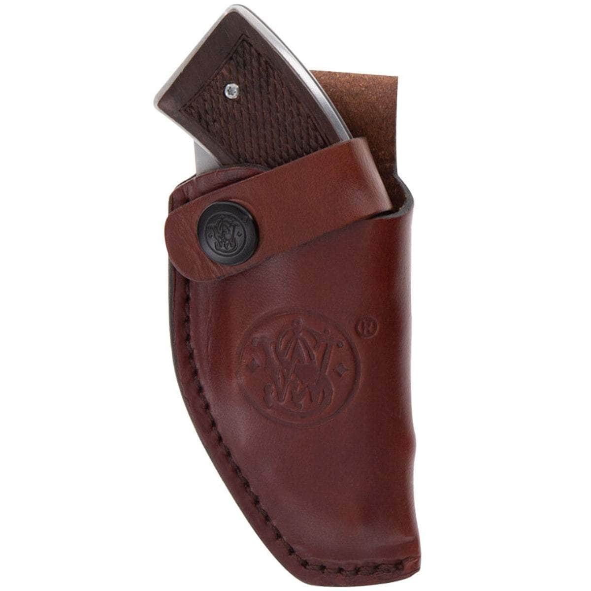 Smith & Wesson M325 Revolver Knife, 3 Blade, Wood Handle, Sheath - 1168583 Discount Professional