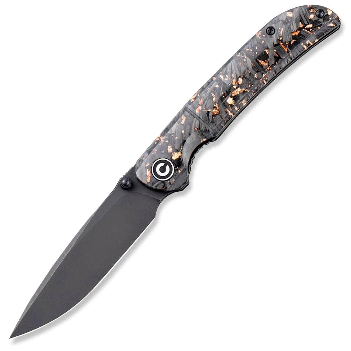 CIVIVI Imperium, 3.47 V-Ntiro Black Blade, Shredded Carbon Fiber And Copper Handle - C2106C Tumblr Cheap Online