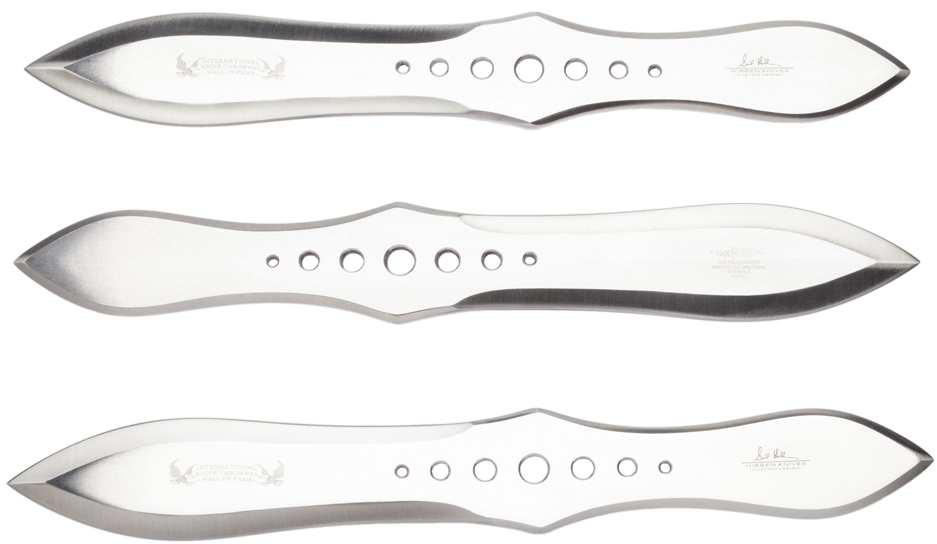 Hibben Large Competition Triple Thrower Set, 3 12.13 Knives, Sheath - GH2033 Cheap Sale Exclusive