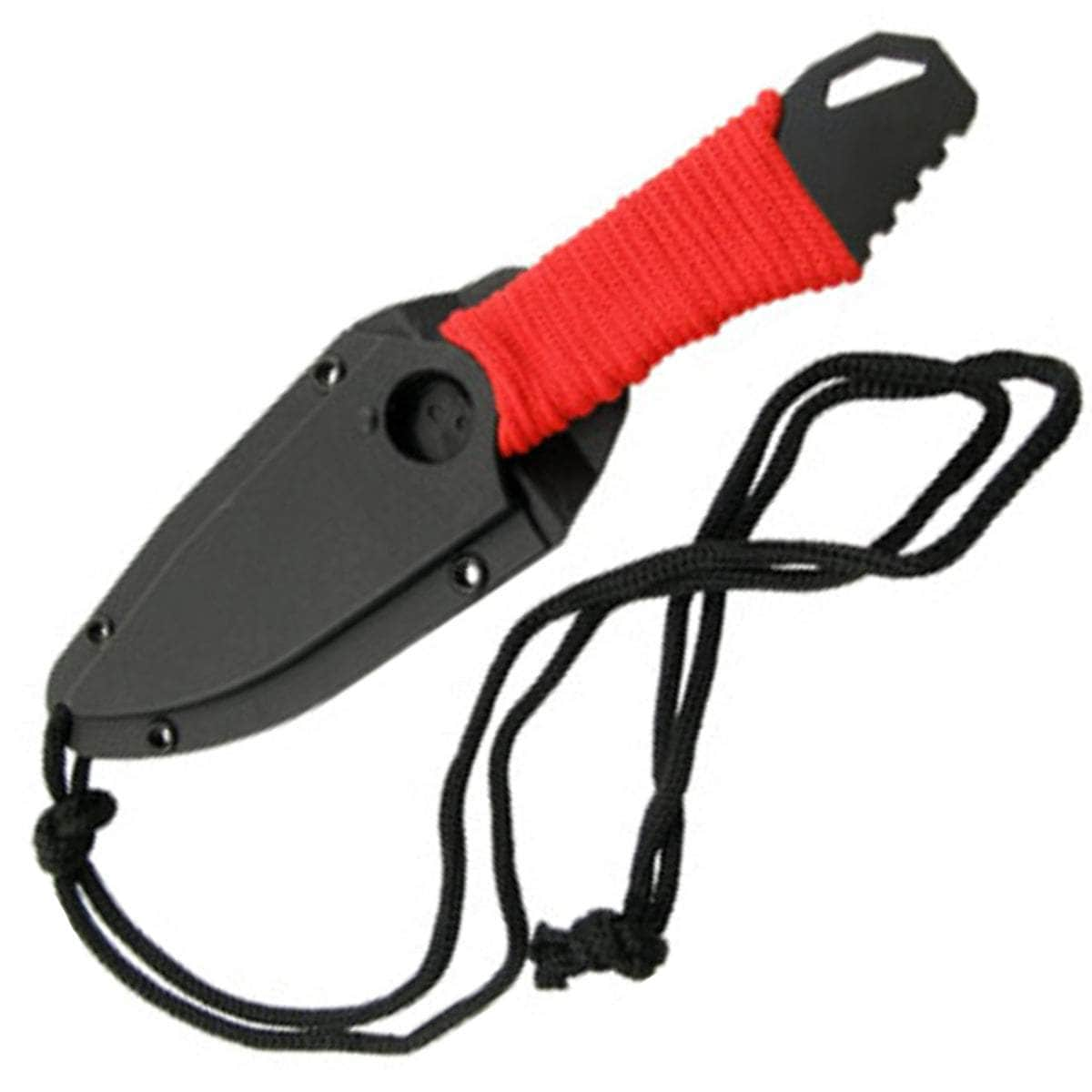 Master USA Tactical Boot/Neck Knife, 3.3 Combo Blade, Red Cord Handle, Sheath - MU-1121RD How Much For Sale