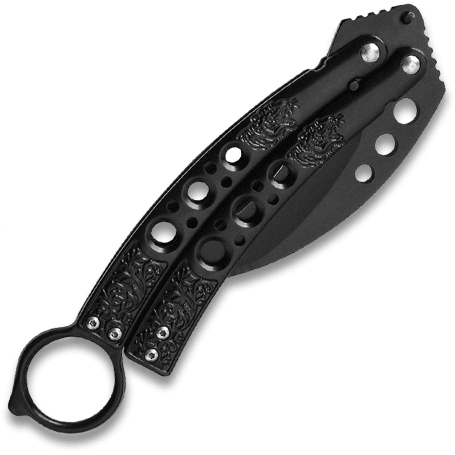 Black Karambit Tactical Butterfly Knife, 4 Blade, Steel Handle - BF-707BK Release Dates