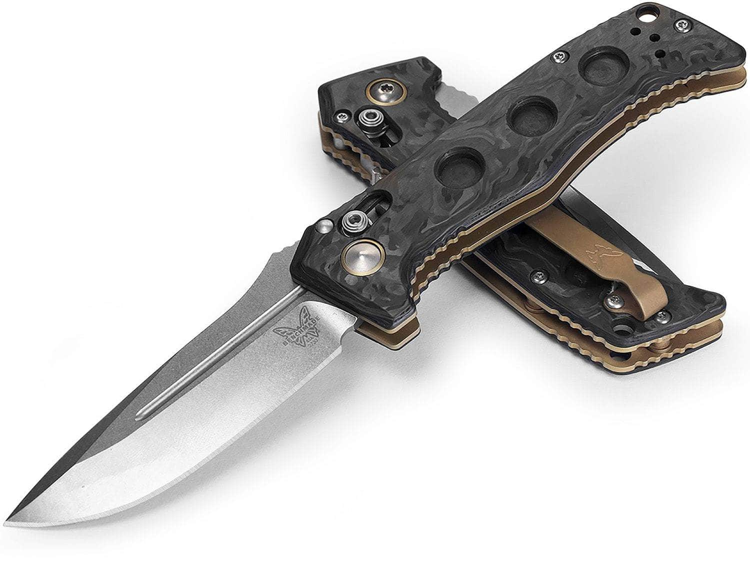 Benchmade 2730-03 Shane Sibert Mini Adamas AUTO Folding Knife 3.25 CPM-MagnaCut Satin Plain Blade, Marbled Carbon Fiber Handles, Reversible Clip BM-2730-03 Buy Cheap Fashion Style