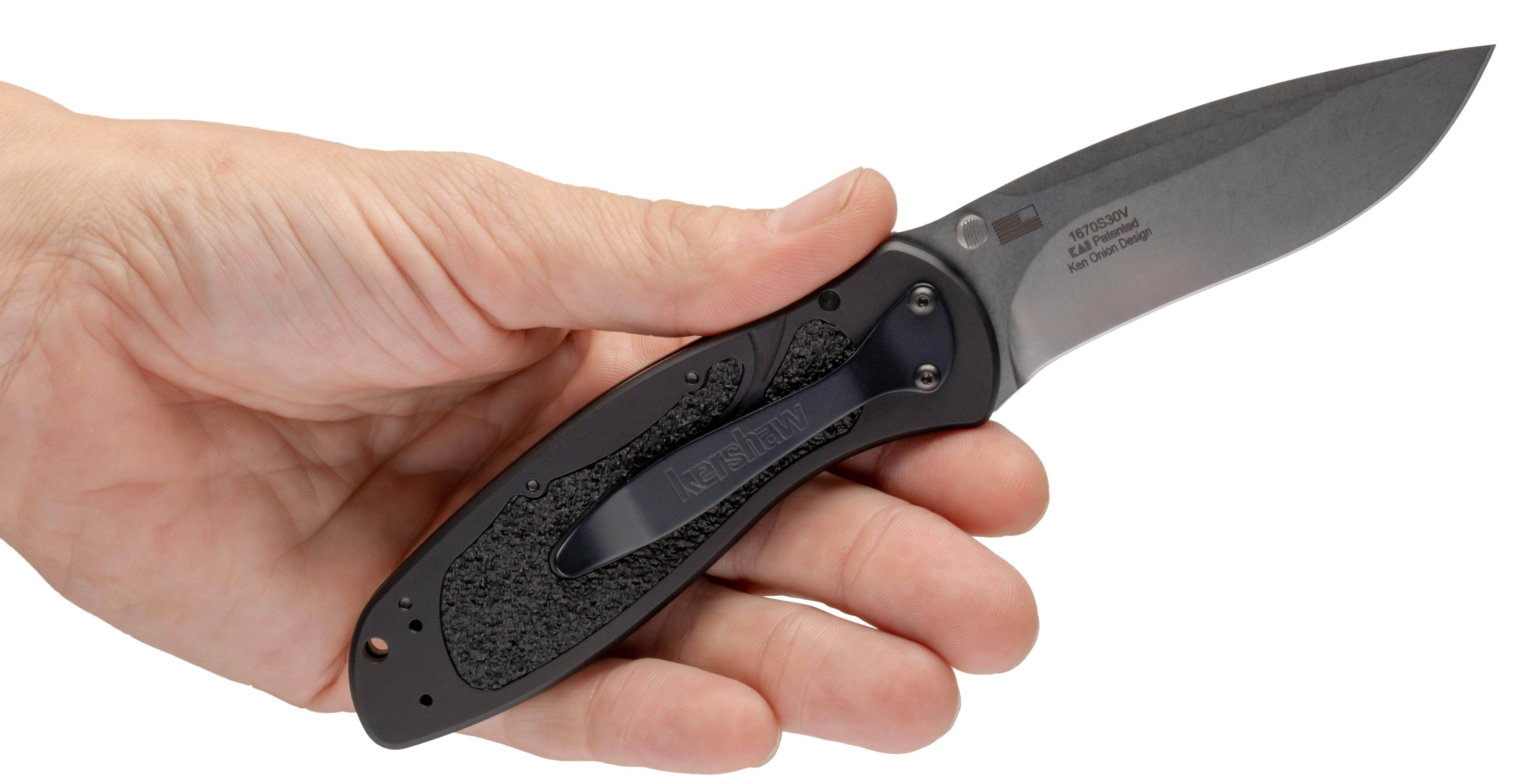 Kershaw Blur, 3.4 S30V Stonewash Blade, Black Aluminum Handle - 1670S30V 2025 Sale Online