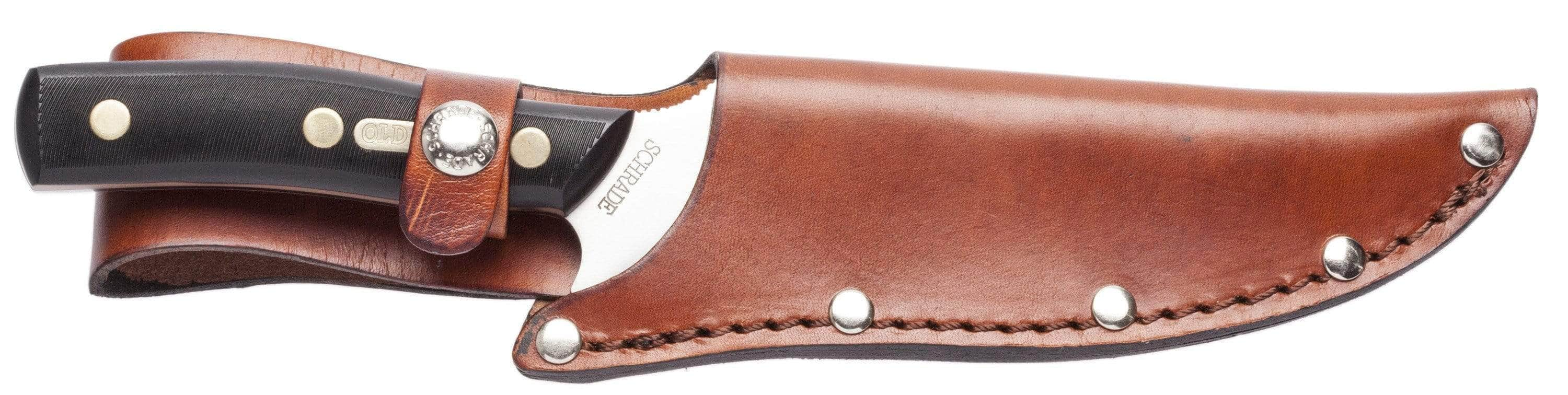 Schrade Old Timer 15OT Deerslayer, 5.6 Blade, Sawcut Handle, Leather Sheath Enjoy For Sale