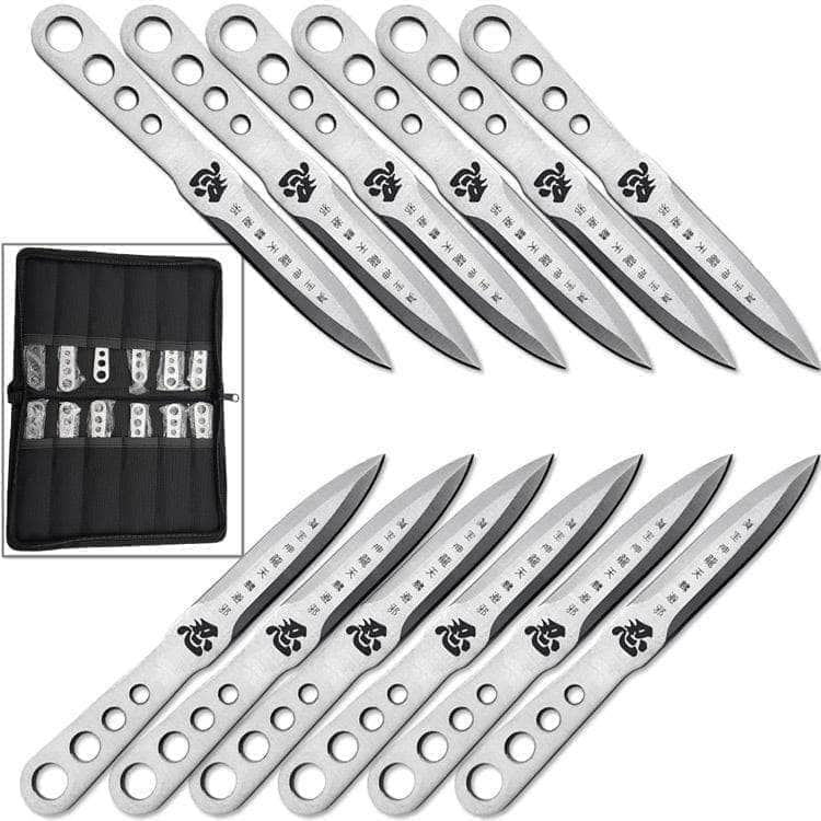 Japanese Shinobi 12-Piece Throwing Knife Set, 6 Overall TK90SC Discounts