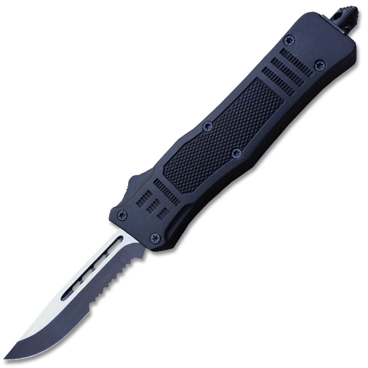 Delta Force OTF Auto, 2.75 Combo Blade, Black Handle - OTFM-11BK-1 Clearance For Cheap