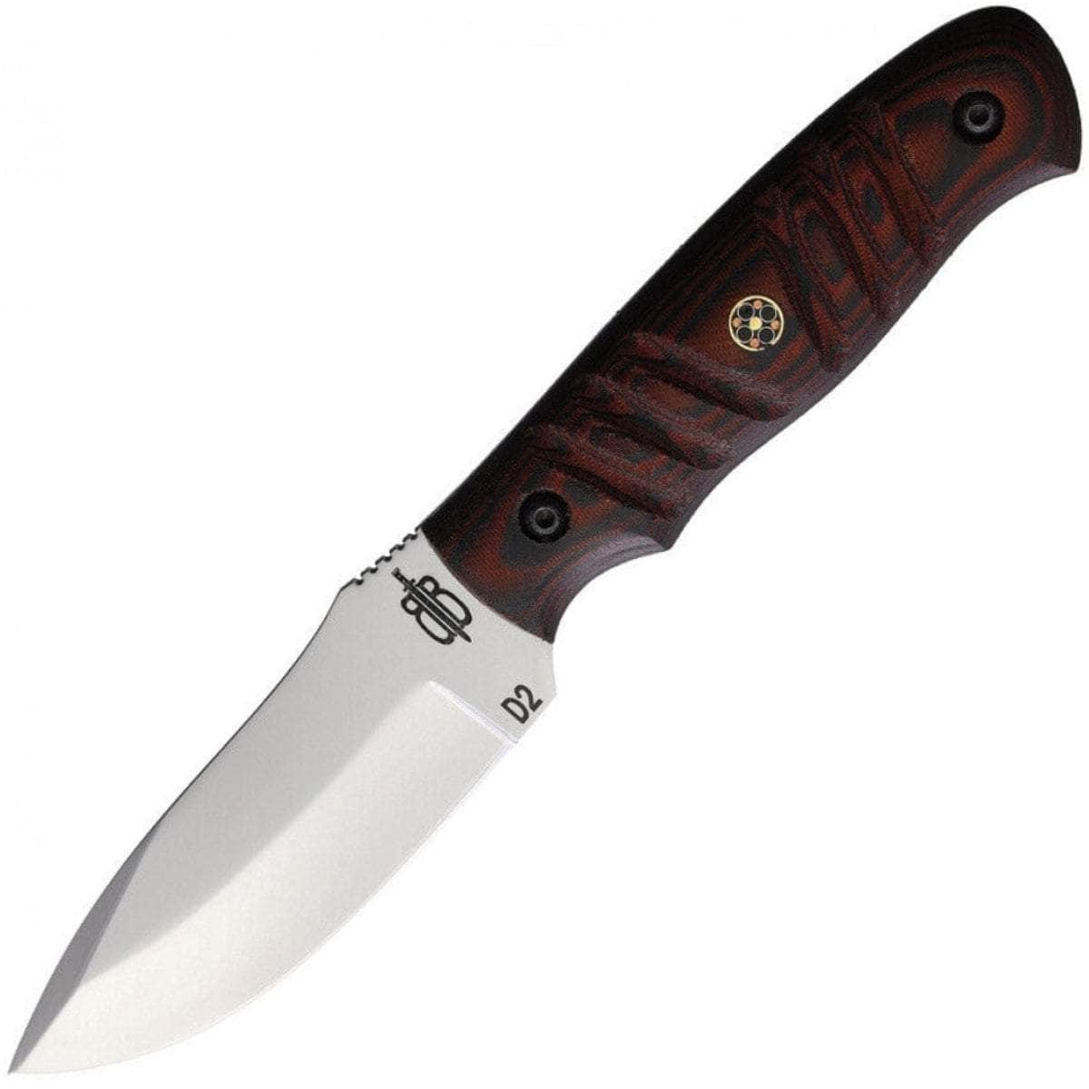 BnB Knives Mamba Hunter, 3.5 D2 Blade, G10 Handle, Leather Sheath - BNB16651 Free Shipping Perfect