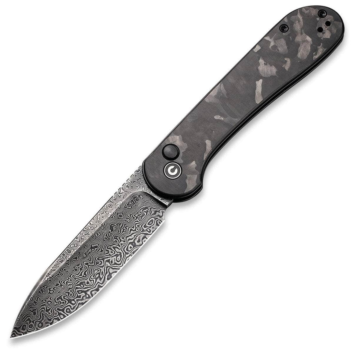 CIVIVI Elementum Button Lock, 3.47 Damascus Blade, Marble Carbon Fiber Handle - C2103DS-3 Shop Offer