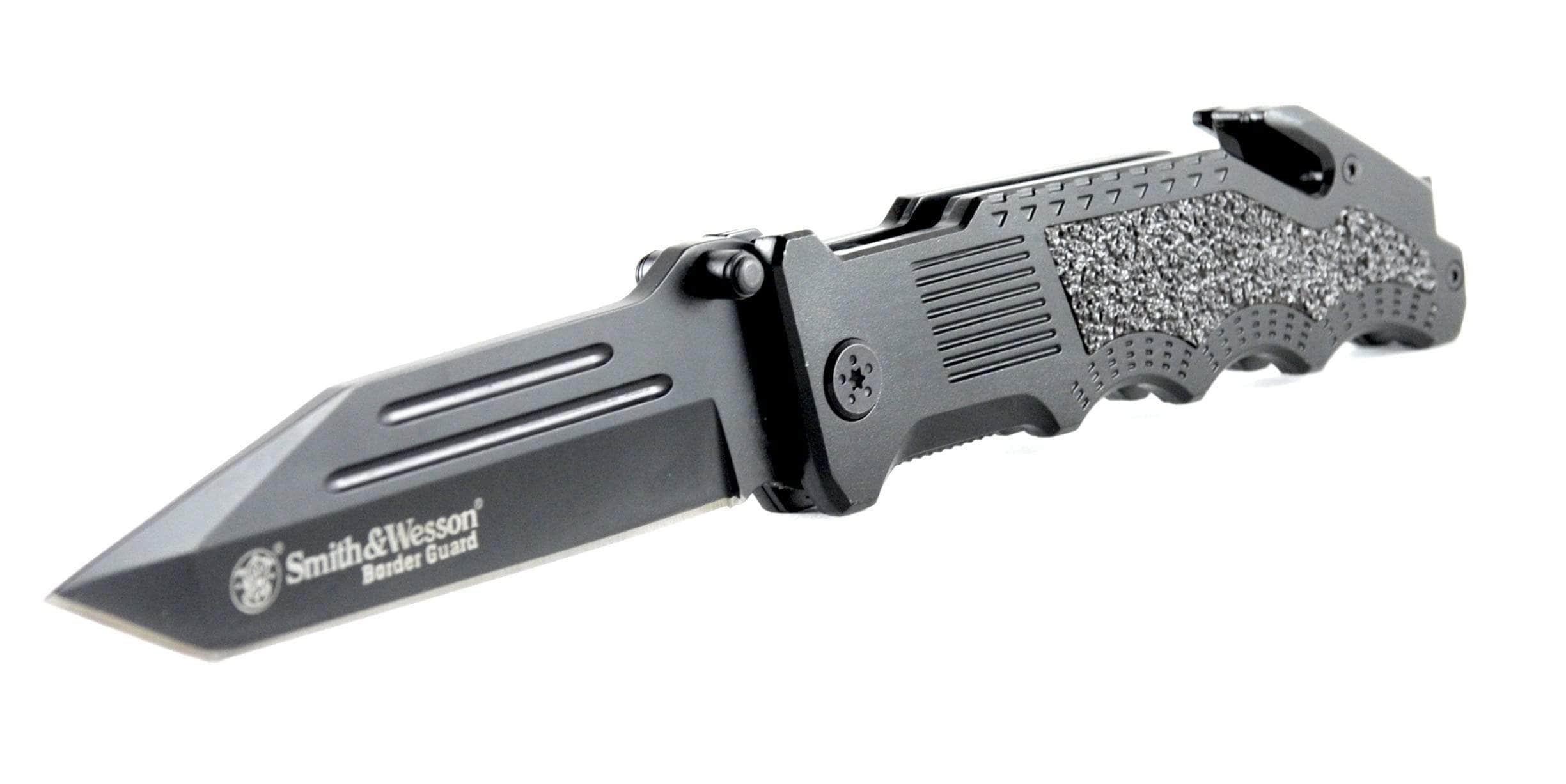 Smith & Wesson Border Guard, 4.4 Tanto Blade, Aluminum Handle - SWBG2T Cheap Sale Excellent