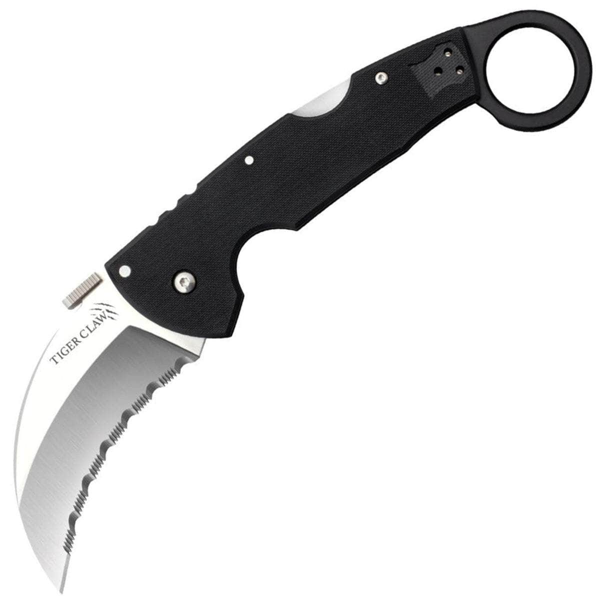 Cold Steel Tiger Claw Karambit, 3 S35VN Serrated Blade, G10 Handle - 22KFS Clearance Free Shipping