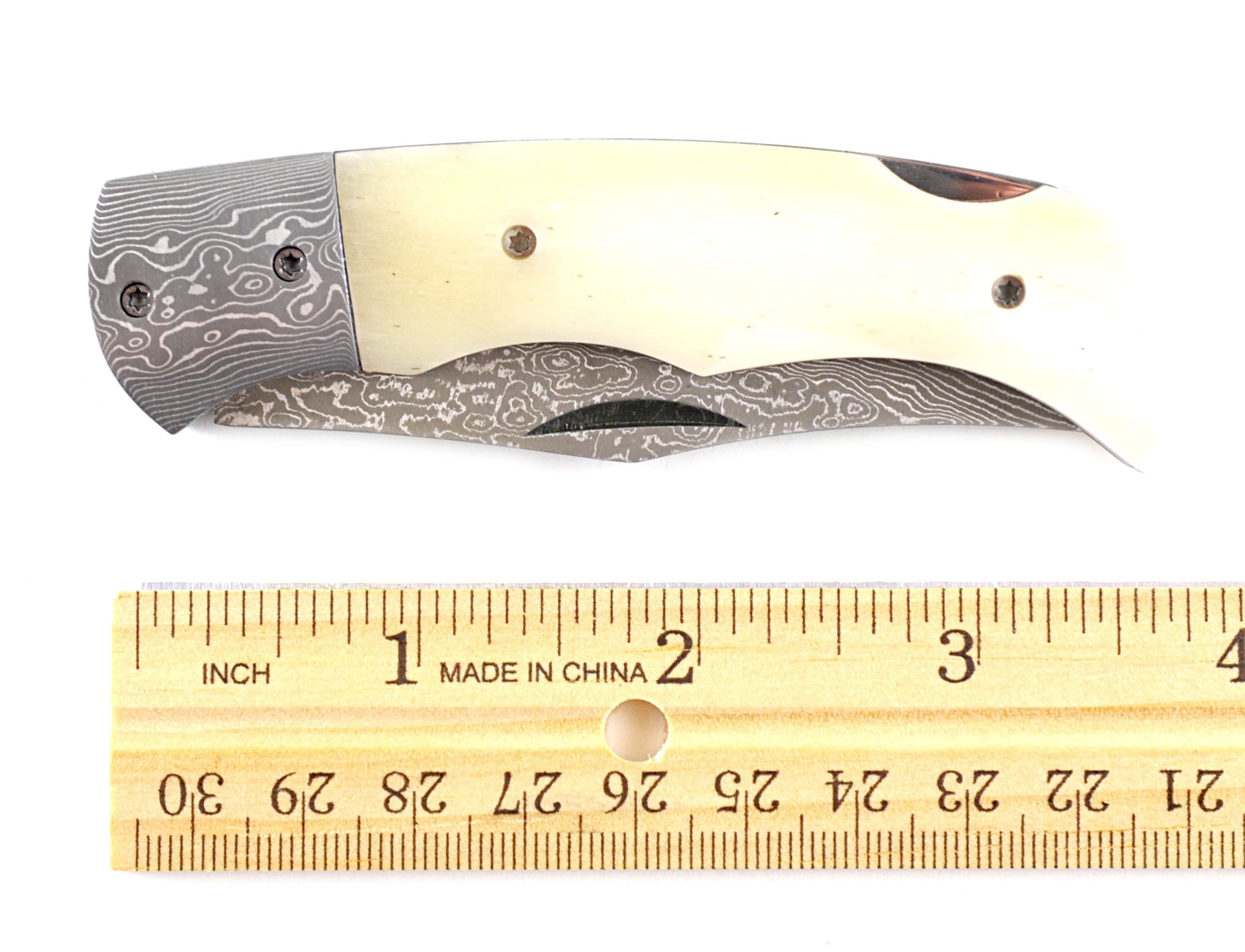 Boker Magnum Damascus Pocket Knife, 3.1 Blade, Bone Handle - 01MB180DAM Buy Cheap From China