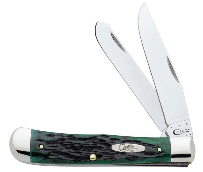 Case Trapper, Pocket Worn Bermuda Green Bone Handle, 2 Blades - 9720 Wiki For Sale