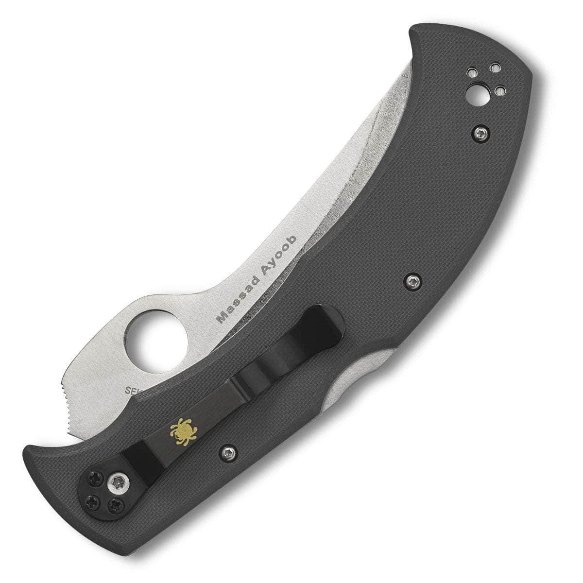 Spyderco Massad Ayoob Sprint Run, 3.69 Cru-Wear Serrated Blade, Gray G10 Handle - C60GSGY Big Discount For Sale