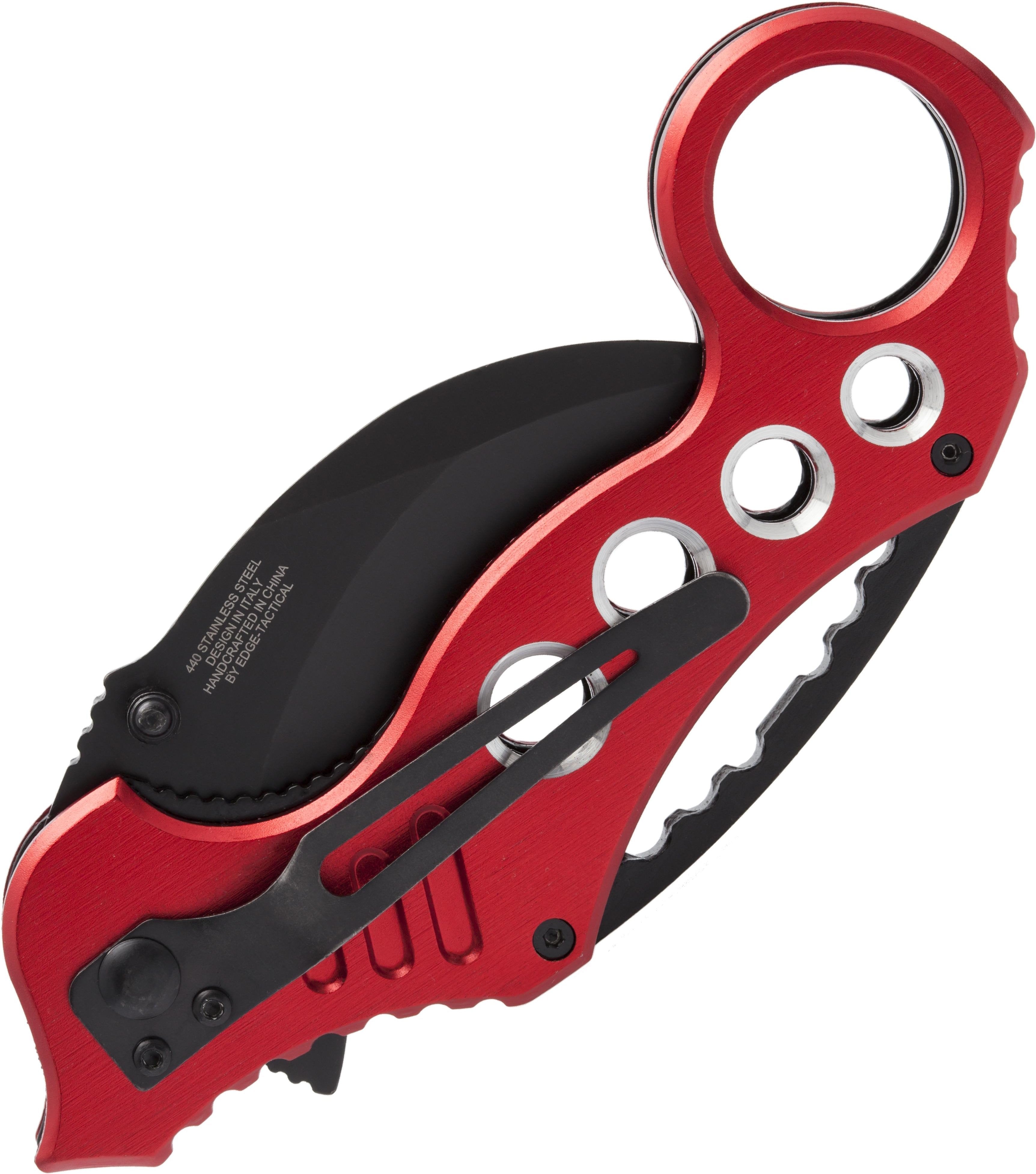 Tactical Extreme Karambit Knife, 3 Assisted Blade, Red Handle - ET01RD Pay With Paypal Online