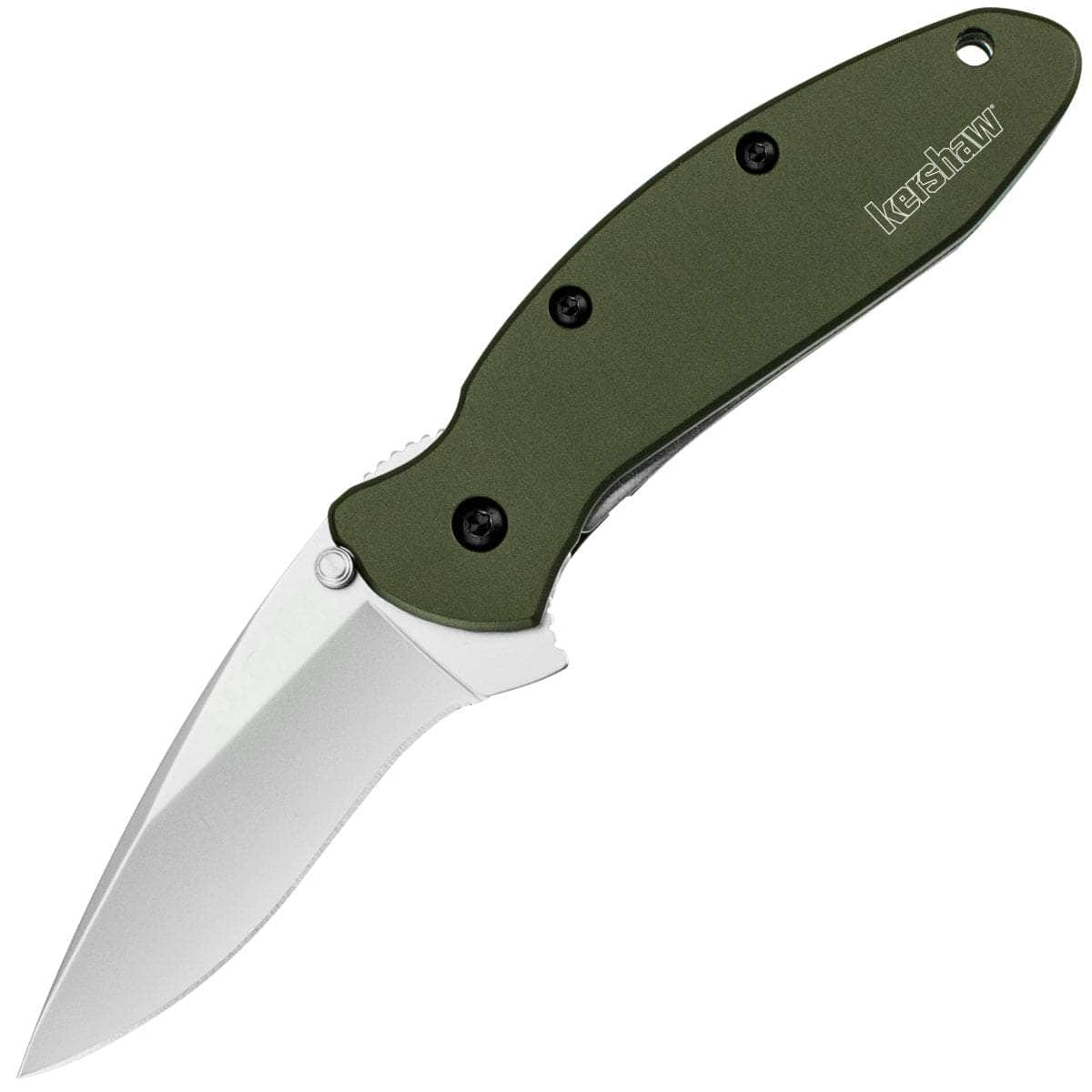 Kershaw Scallion, 2.4 Assisted Blade, Olive Aluminum Handle - 1620OL Free Shipping Fast Delivery