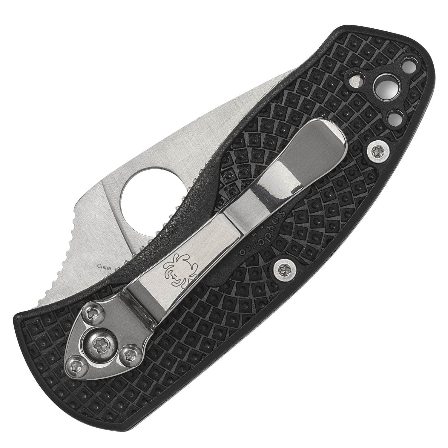 Spyderco Ambitious Lightweight, 2.42 Satin Blade, Black FRN Handle - C148PBK Low Pice Fee Shipping Sale Online