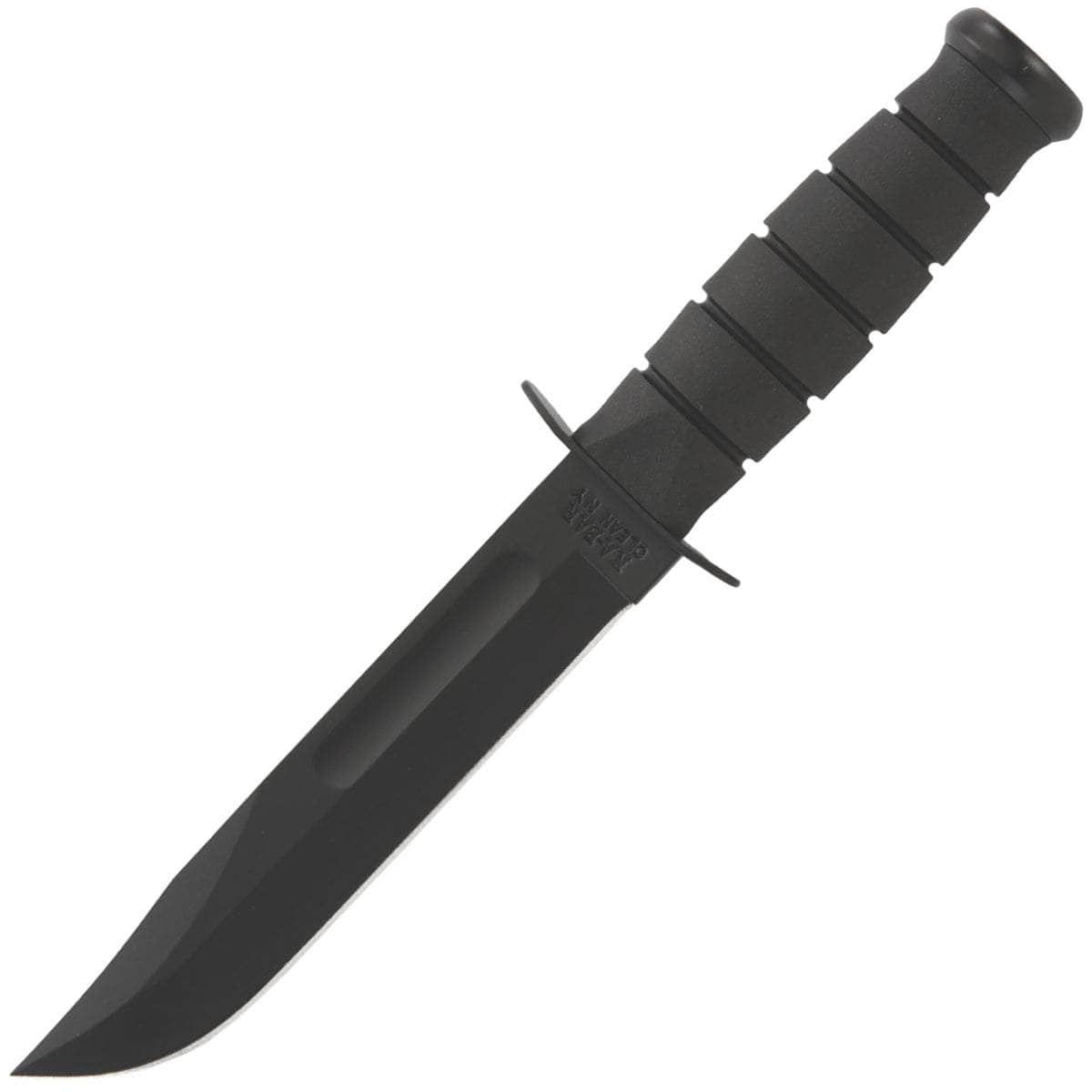 KA-BAR Black Fighting Knife, 7 Plain Blade, Kraton G Handle, Sheath - 1211 Cheap Pice Original