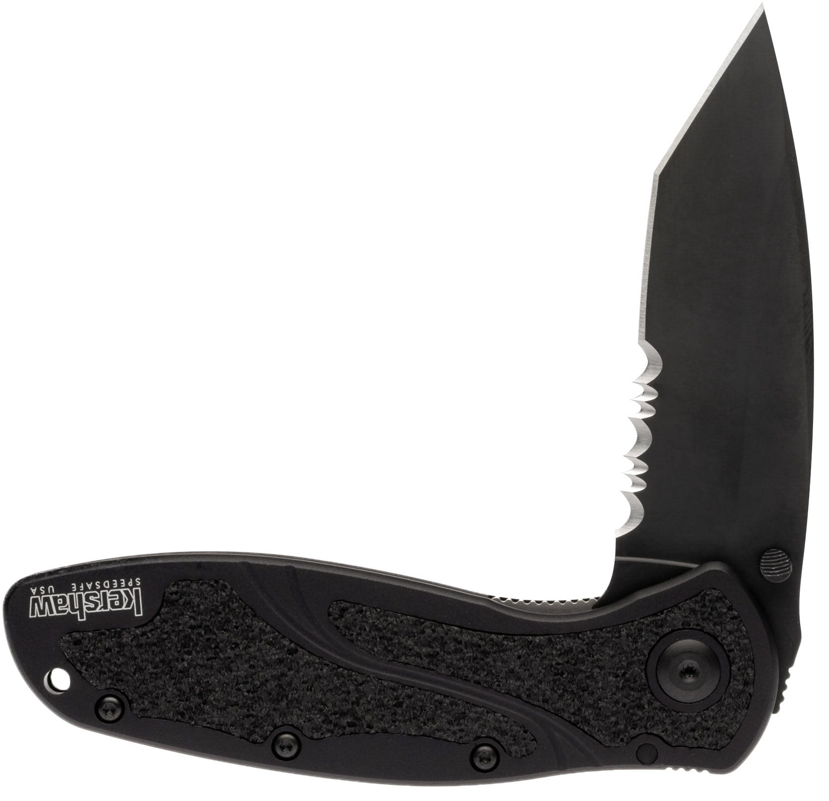 Kershaw Blur, 3.4 Tanto Serrated Blade, Black Aluminum Handle - 1670TBLKST Buy Cheap 2025 Newest