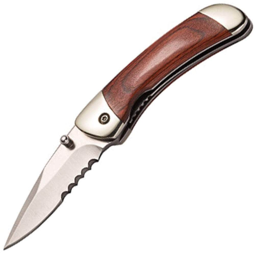 Engraved Parker River Classic Folding Knife, 2.75 Blade, Red Grain Wood Handle Huge Surprise